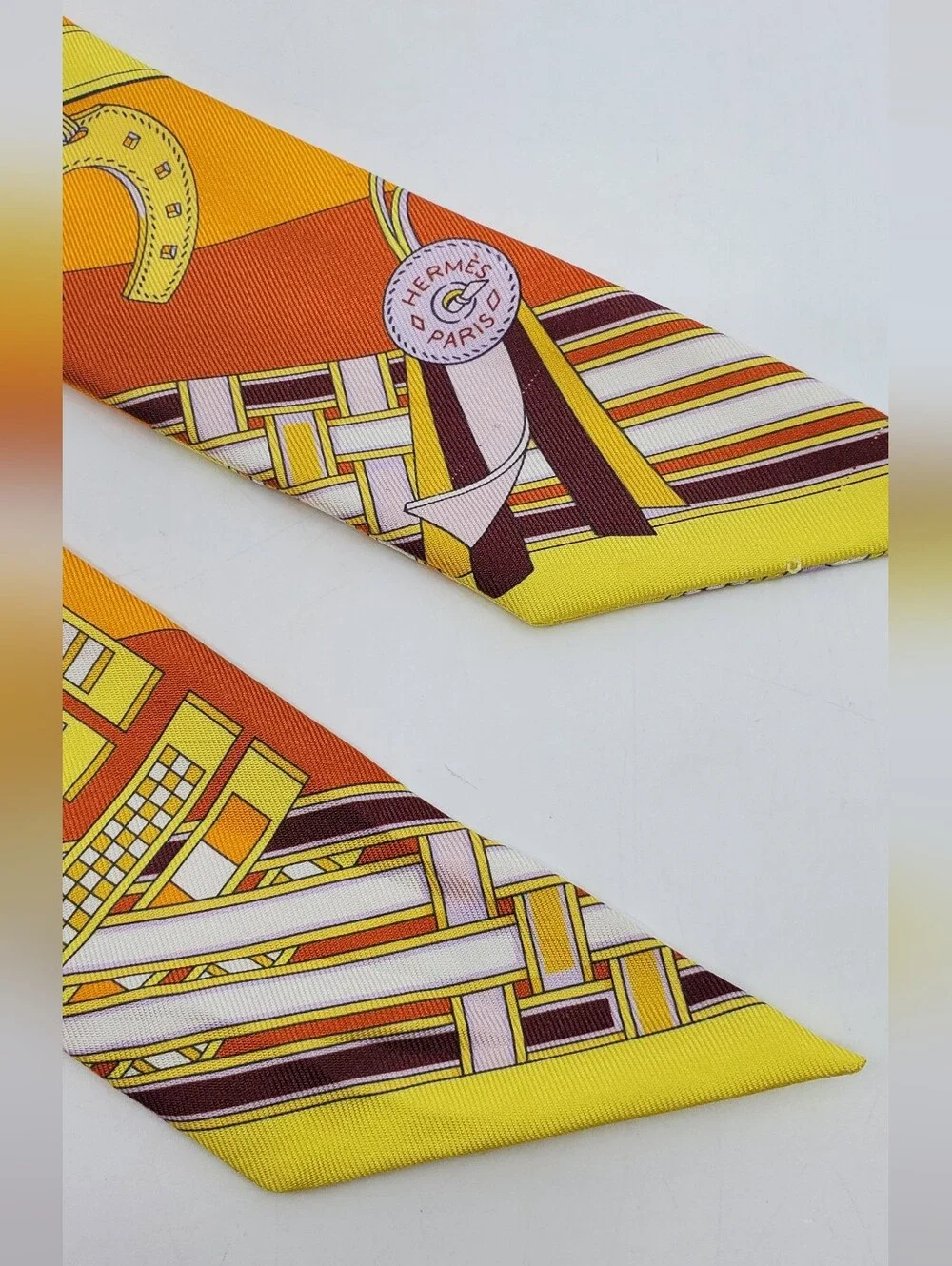 Hermes Brides Et Gris-Gris Twilly Scarf - Picture 11 of 12